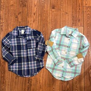 The Children's Place Blue and Green Button Down Shirts